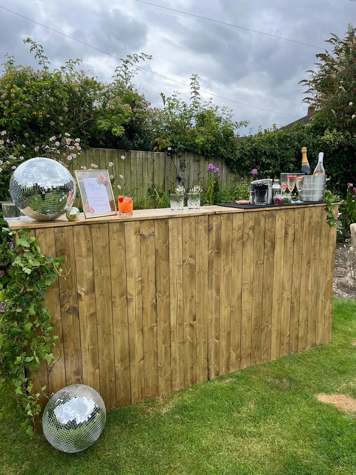 Wooden bar setup
