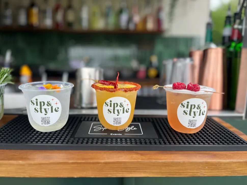 Sip and Style premium mobile cocktail bar setup for weddings and corporate events in the Midlands