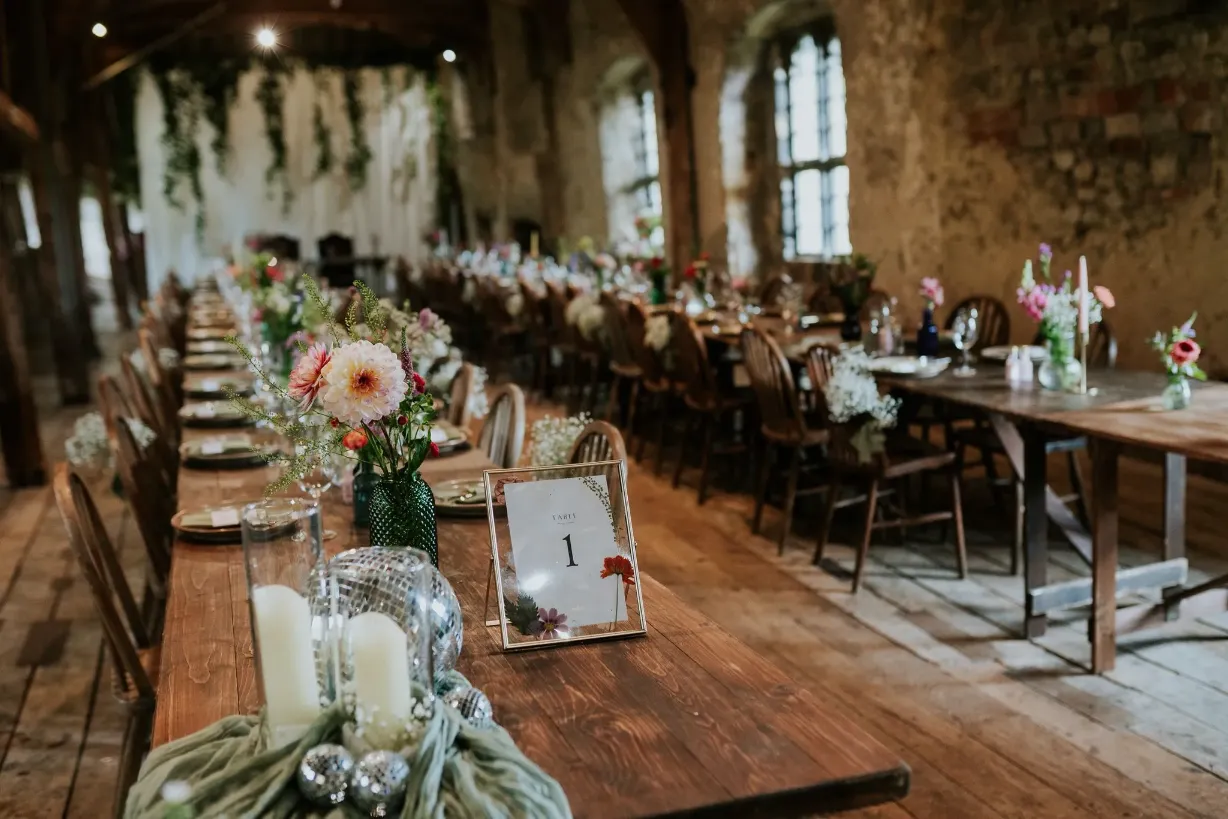 Rustic barn wedding table 1 centerpiece