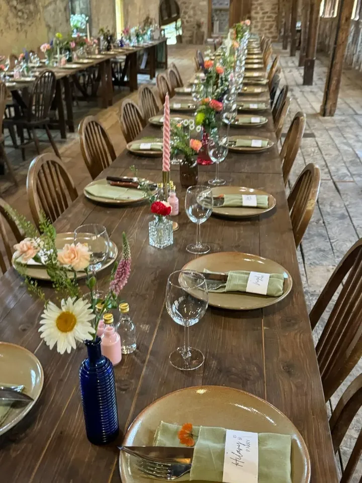 Rustic wedding table decor floral centerpieces